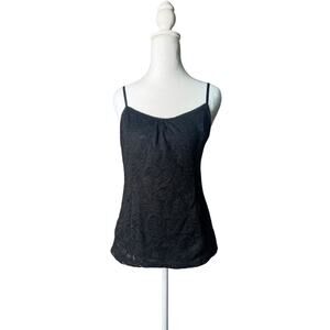 Y2K Express Womens Black Mesh Lace Cami Dark Coquette Romantic Fairy Goth Sz S